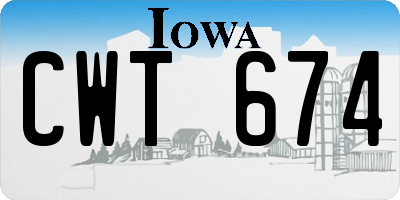 IA license plate CWT674
