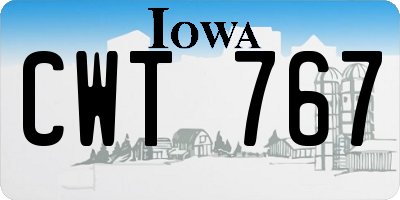 IA license plate CWT767
