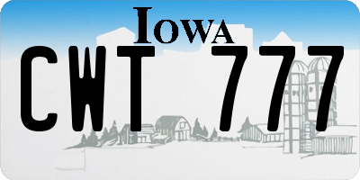 IA license plate CWT777