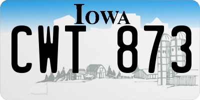 IA license plate CWT873