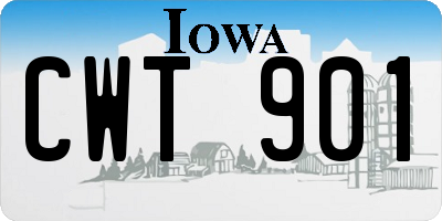 IA license plate CWT901