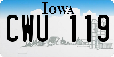 IA license plate CWU119