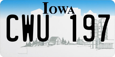 IA license plate CWU197