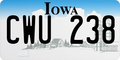 IA license plate CWU238
