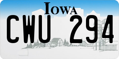 IA license plate CWU294