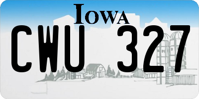 IA license plate CWU327