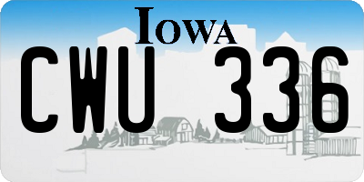 IA license plate CWU336