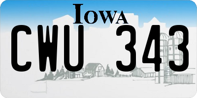 IA license plate CWU343