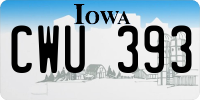 IA license plate CWU393