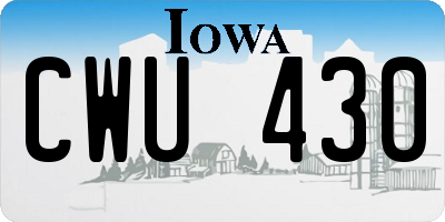IA license plate CWU430