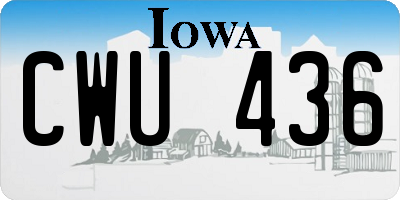 IA license plate CWU436