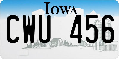 IA license plate CWU456