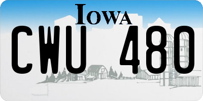 IA license plate CWU480