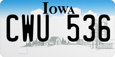IA license plate CWU536
