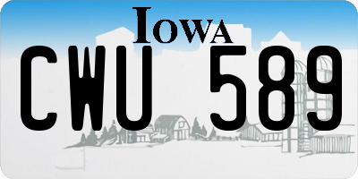 IA license plate CWU589