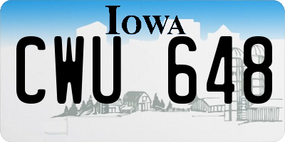 IA license plate CWU648