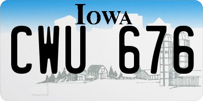 IA license plate CWU676