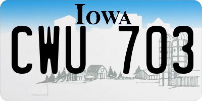 IA license plate CWU703