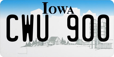 IA license plate CWU900