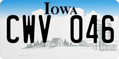 IA license plate CWV046