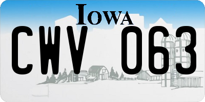 IA license plate CWV063