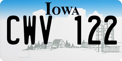 IA license plate CWV122