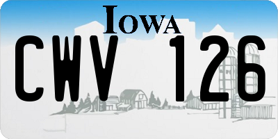 IA license plate CWV126