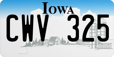IA license plate CWV325