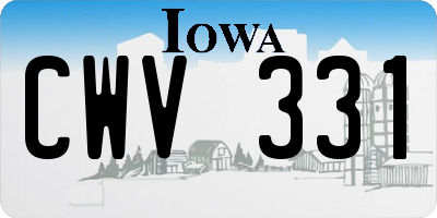 IA license plate CWV331