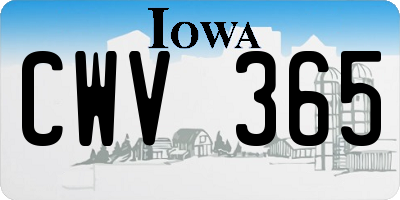 IA license plate CWV365