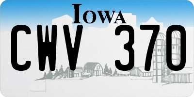 IA license plate CWV370