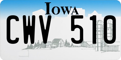 IA license plate CWV510