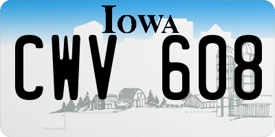 IA license plate CWV608
