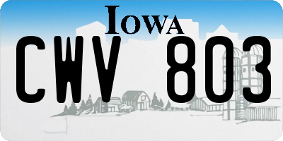 IA license plate CWV803