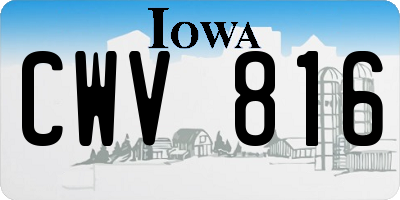 IA license plate CWV816