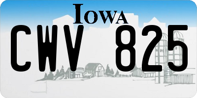 IA license plate CWV825