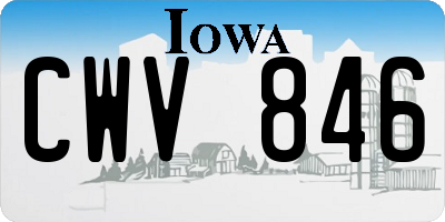 IA license plate CWV846