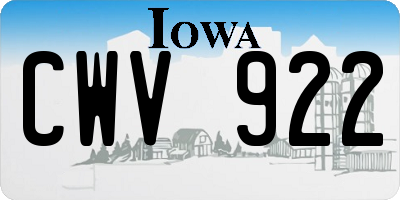 IA license plate CWV922
