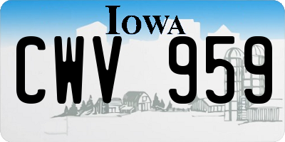 IA license plate CWV959