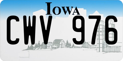IA license plate CWV976