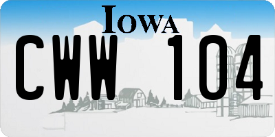 IA license plate CWW104