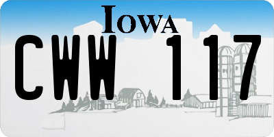 IA license plate CWW117