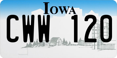 IA license plate CWW120