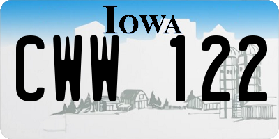 IA license plate CWW122