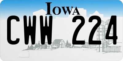 IA license plate CWW224