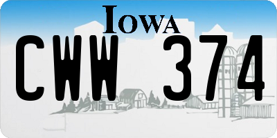IA license plate CWW374
