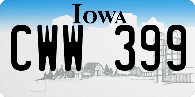 IA license plate CWW399