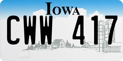 IA license plate CWW417
