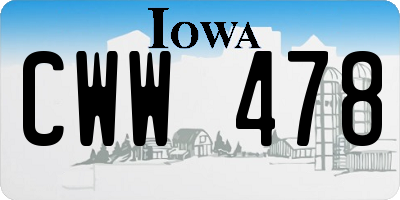 IA license plate CWW478