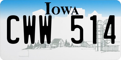 IA license plate CWW514